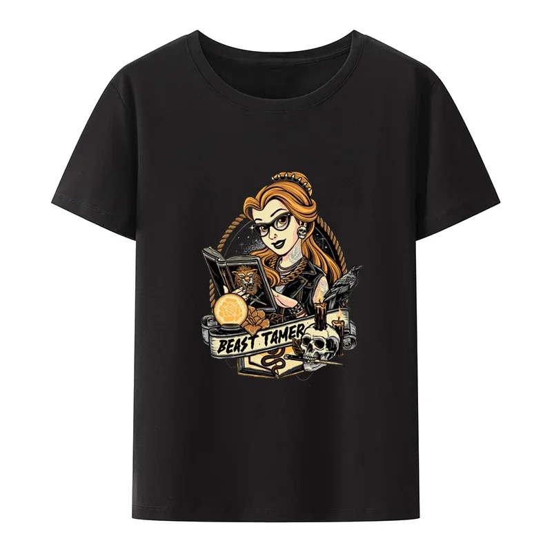 Graphic Tshirts Short-sleev Humor Comfortable Loose Street Fashion Novelty Roupas Masculinas The Beast Tamer Funny Print tops