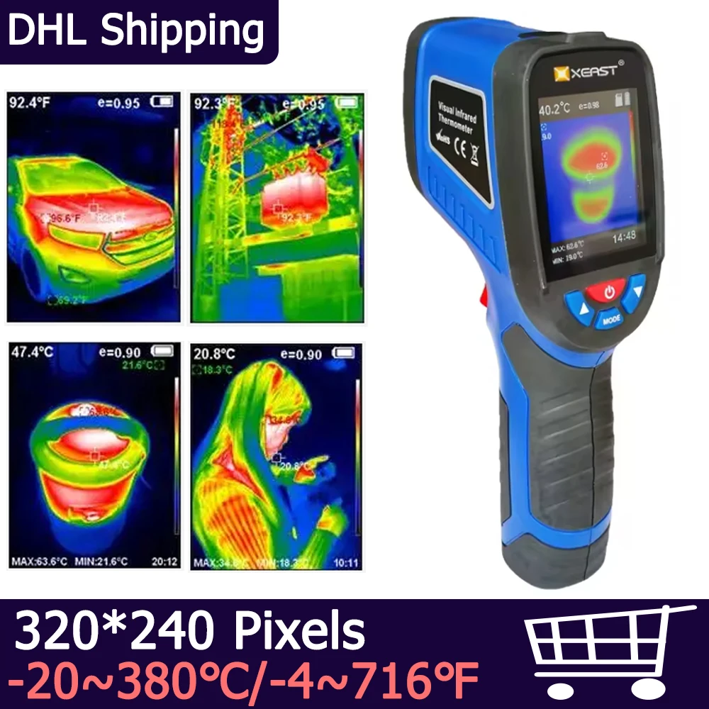 Industrial Thermal Imaging Cameras XE-26 2.4''TFT 320x240 Pixels Color LCD Display 33x33 IR Resolution Handheld Thermal Imager