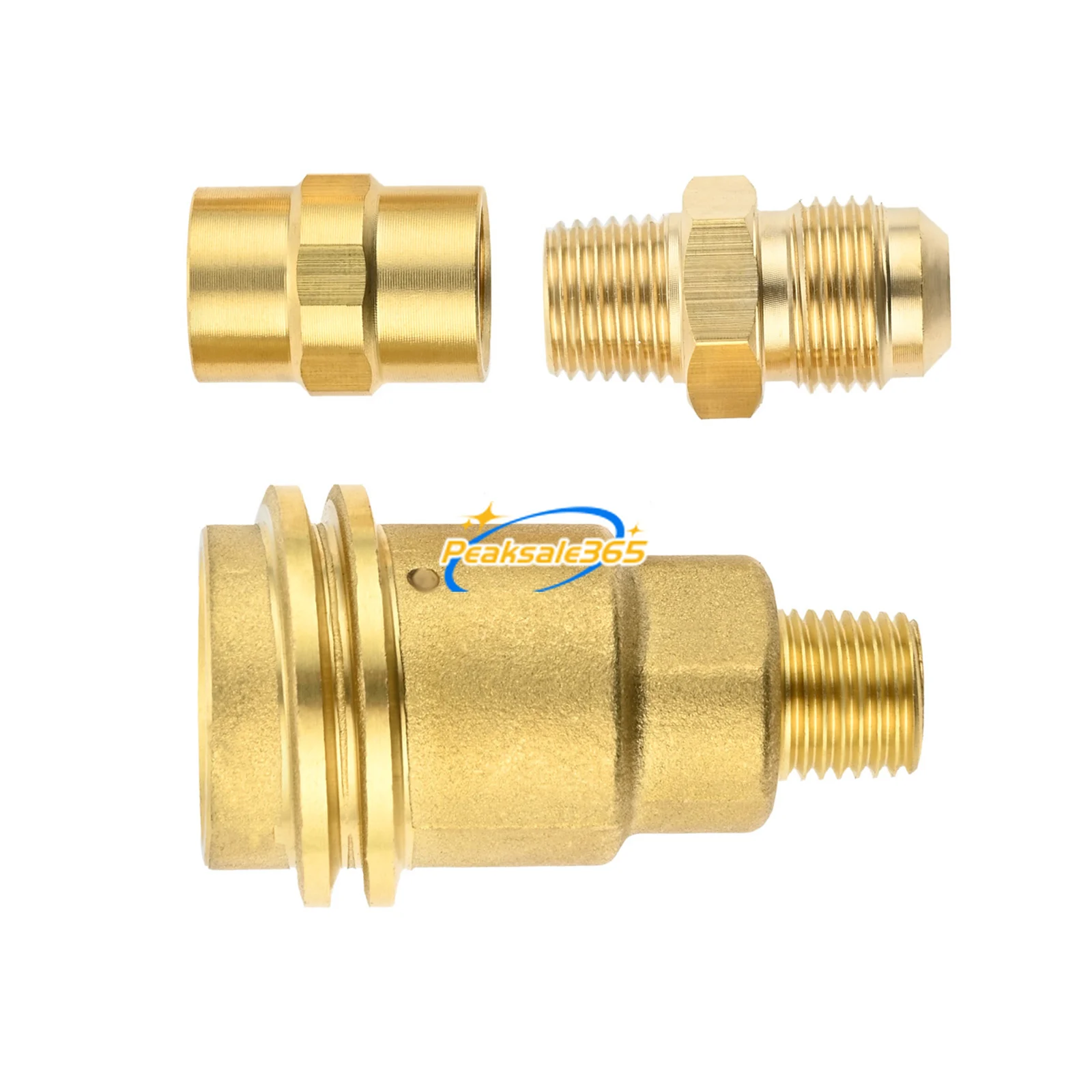 

QCC1 Nut Propane Gas Fitting Hose Adapter with 1/4In Male Pipe Thread 1/4" Npt Female Coupler 3/8 Male Flare x 1/4 Male NPT