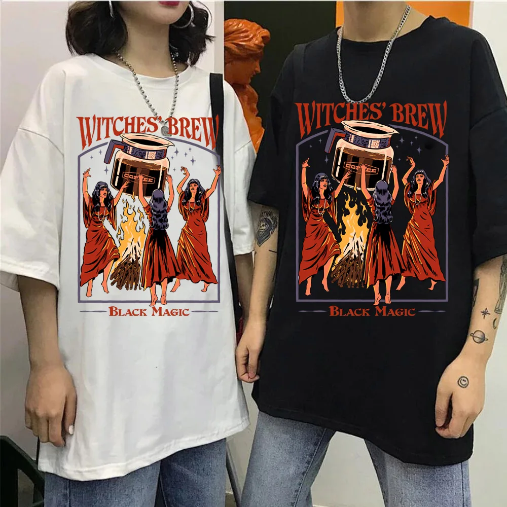 Halloween Witches Brew Coffee Black Magic Mens T Shirt Summer Clothes Casual Clothes T-Shirt High Quality Cotton Breathable Tops