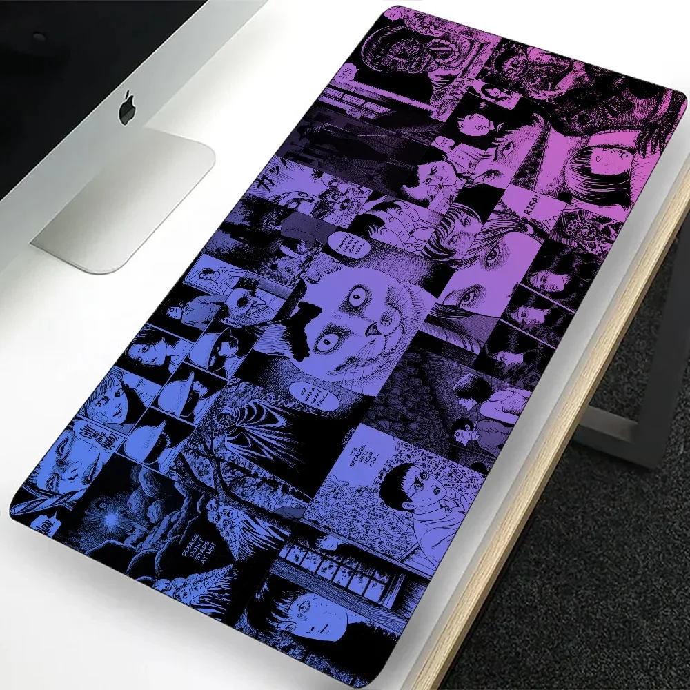 Junji Ito-Grand tapis de souris de jeu d'horreur, sous-souris d'ordinateur, PC Gamer, ordinateur portable, bureau, clavier, polymères, tapis de bureau