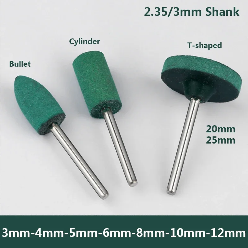 

2-5pcs OD 3-12mm Rubber Mounted Point Grinding Head For Mould Finish Polishing Die Grinder Rotary Polishing Tool Rubber Grinding