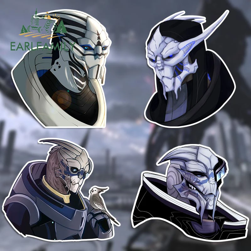 EARLFAMILY 13cm Mass Effect Car Stickers Personality Creative Sunscreen Decal Windows Laptop Trunk Motorcycle Car Accessories