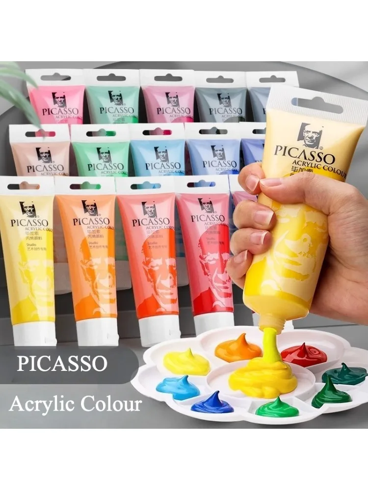 PHOENIX PICASSO Acrylverf 75 ml/300 ml Enkele Kleur Kunstenaar Pigment Steen Stof Glas Metallic Keramiek Schilderen Art levert - afbeelding 2