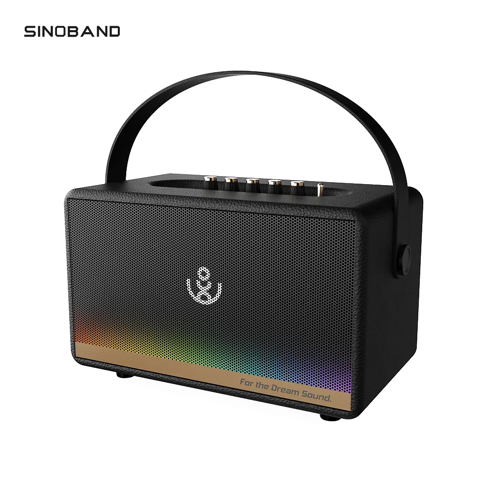 SINOBAND 130W Miglior microfono wireless per Karaoke Altoparlante per bassi più rumoroso stereo portatile senza fili Bluetooth per la casa