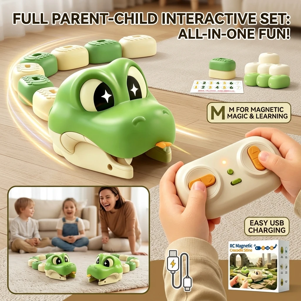 Remote Control Greedy Snake Magnetic Toy Duel Parent Child Interactive Battle Magnetic Swallowing Snake Remote Control Car