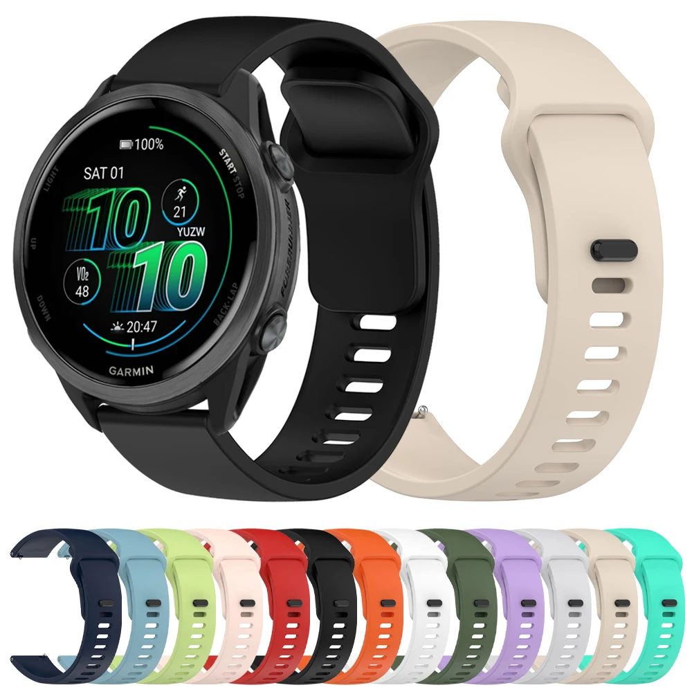 20 مللي متر 22 مللي متر سيليكون حزام ل Garmin Forerunner 570 265 255 245 الموسيقى/Venu 3 Sq 2/2Plus الفرقة ل Vivoactive 6 5 3 سوار الموسيقى #1