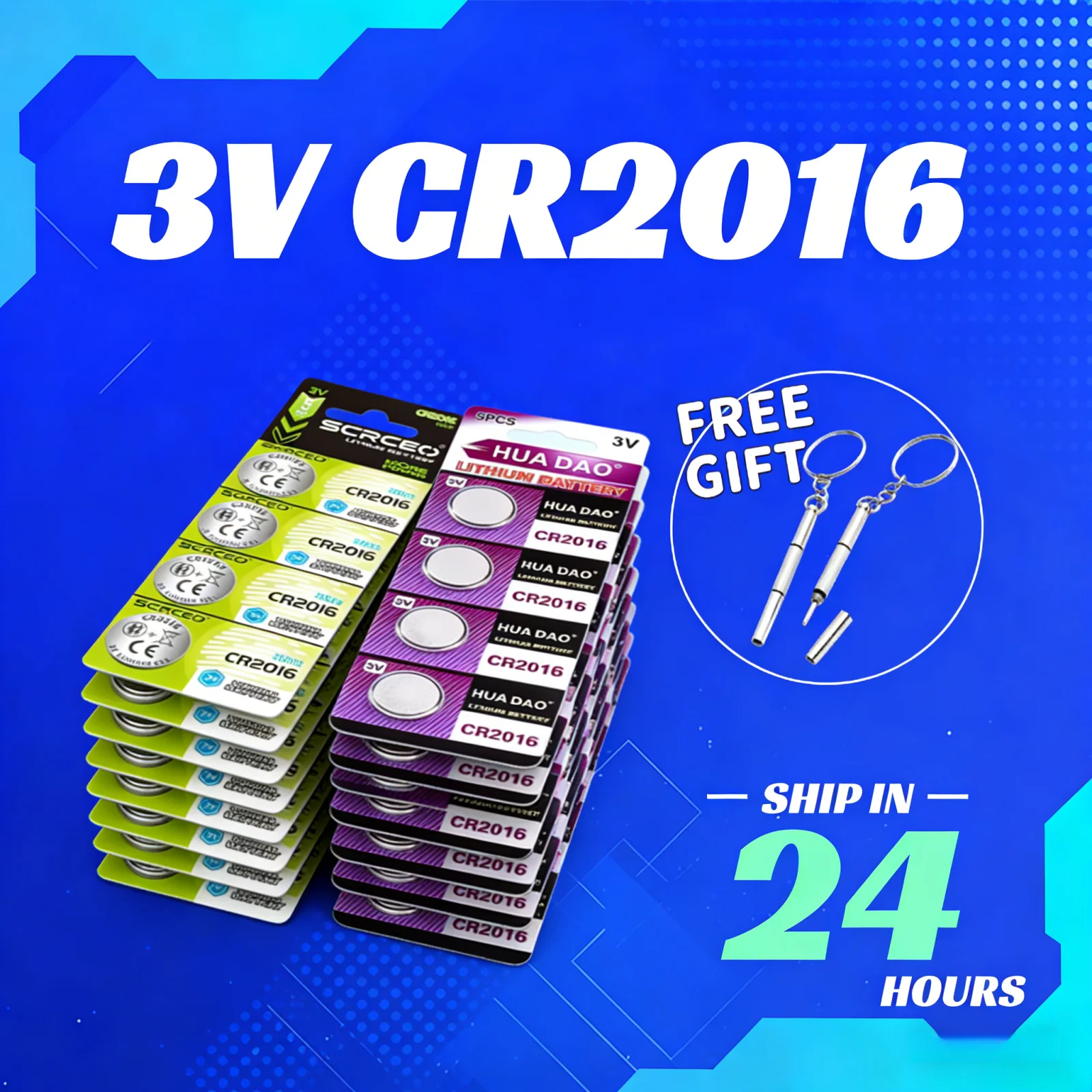 

High Capacity CR2016 Button Cell 3V Lithium Batteries CR2016 BR2016 DL2016 LM2016 for Watch Car Remote Toys