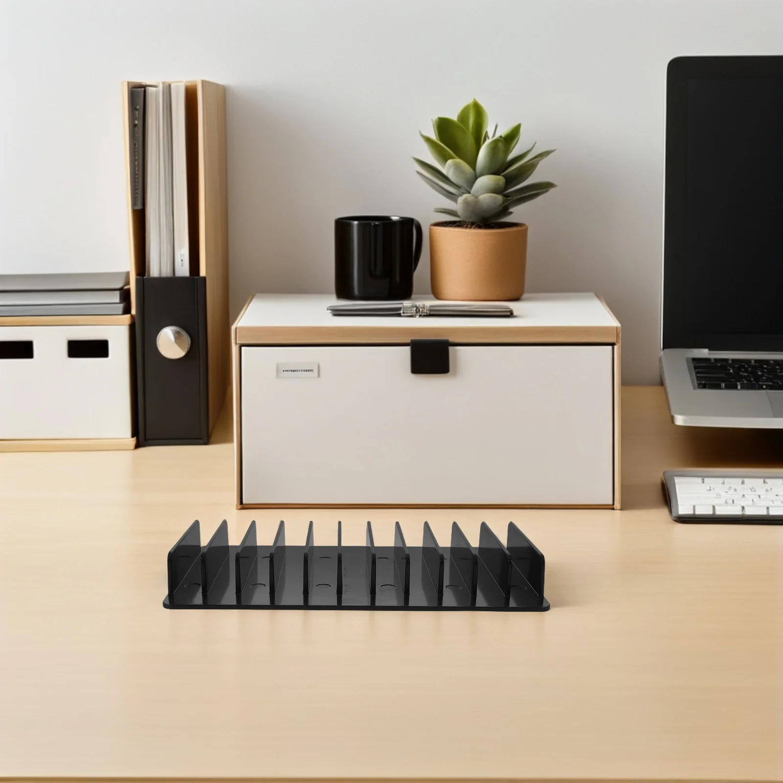 1pcs Phone Storage Box Cell Phone Organizer For Office Meeting Classroom Desk Mobile Device Rack Holder Cabinet Container