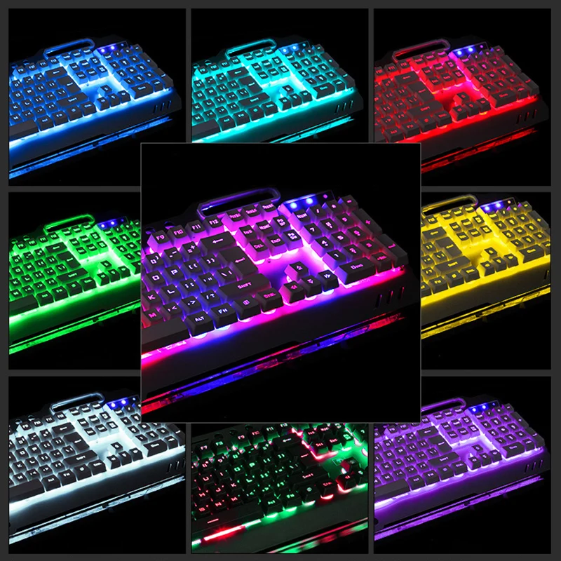 Imagem -04 - Teclado e Mouse Retroiluminado Gamer Kit de Teclado Impermeável Retroiluminação Led Design Plug And Play Rgb Painel de Metal