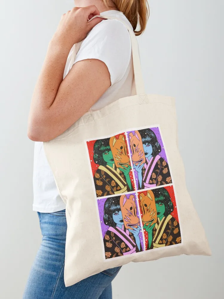 

Fumiko Kitsune Girl Tote Bag Lady bags canvas tote bag Cloth bag Women's tote