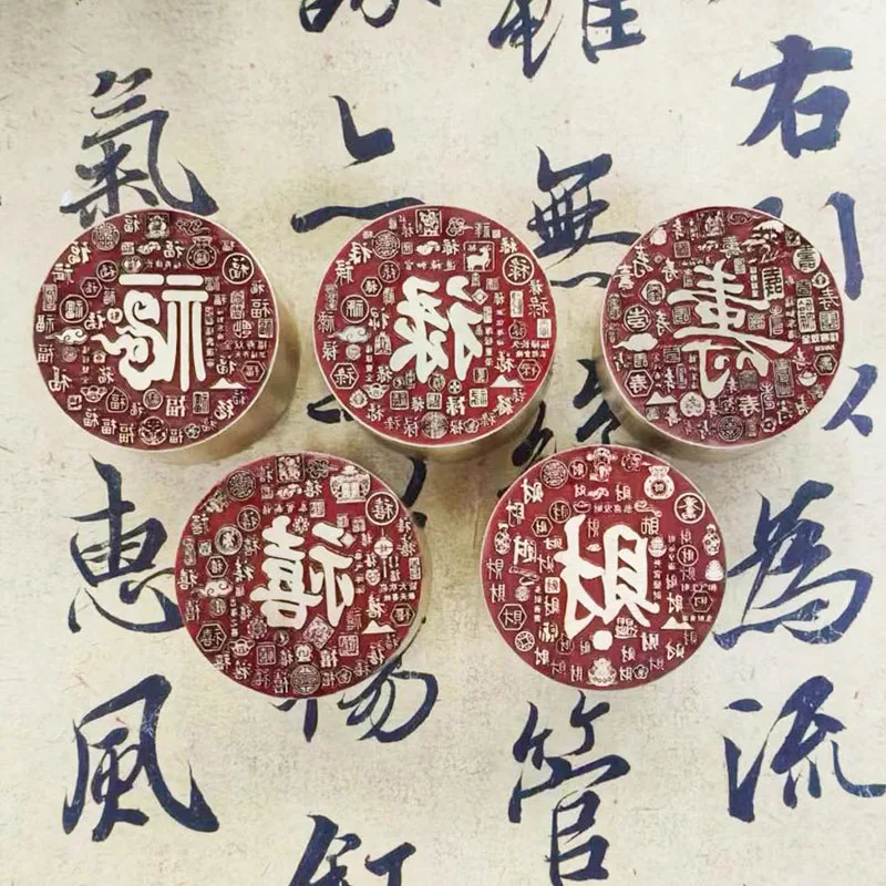 Large 5x5cm Solid Brass Chinese Seal Stamp, Oversized Calligraphy Chop for Painting & Artwork