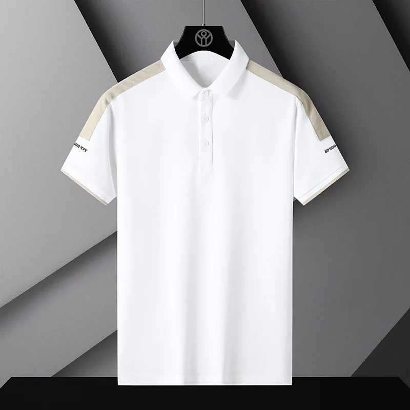 Men's Summer Polo Shirt with Cool Collar and Ice Silk Material for Business Casual Wear