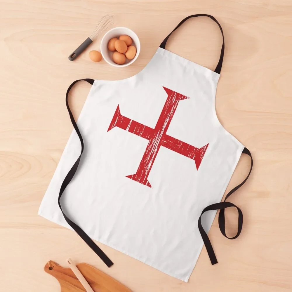 

Knights Templar Crusader Cross Apron japanese style For Cooking Barista manicurist Apron