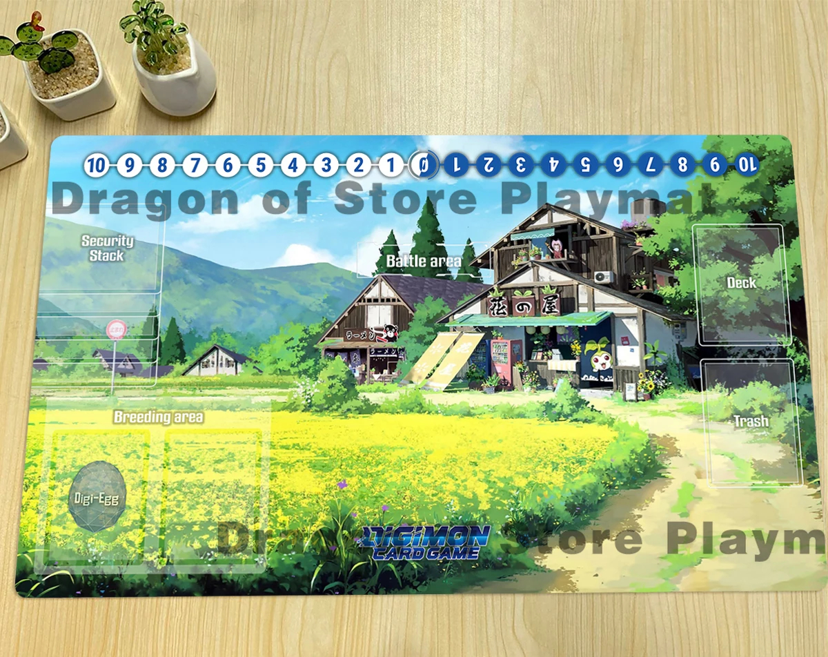 Digimon Playmat Mimi Tachikaw Tanemon DTCG CCG Mat Board Game Duel Pad Trading Card Game Mat Rubber Gaming Mouse Pad Free Bag