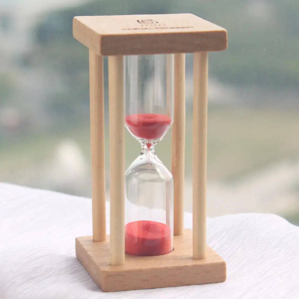 Wooden four-post hourglass timer home decoration small hourglass 1/3/5 minute