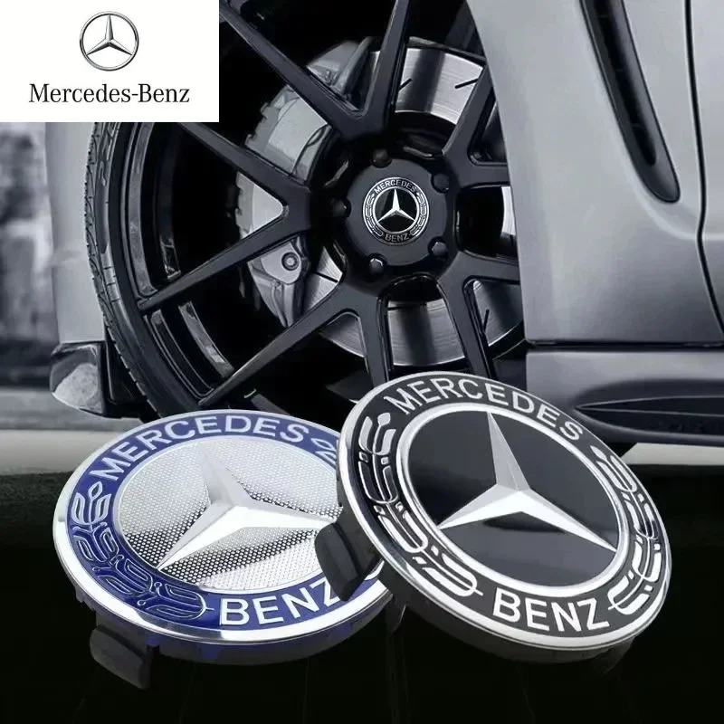 

4PCS 75mm Car Wheel Center Hub Caps Cover for Mercedes-Benz B/C/E/S Class A Class C200L GLC GLK CLA decorate Accessories