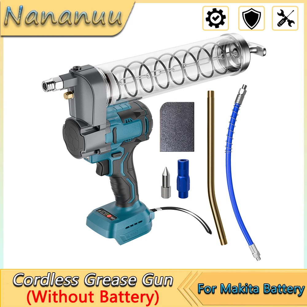Nananuu Cordless Grease Gun Electric Grease Gun Oil Injector Fat Machine Hardware Tools For Makita 18V Battery (NO Battery)