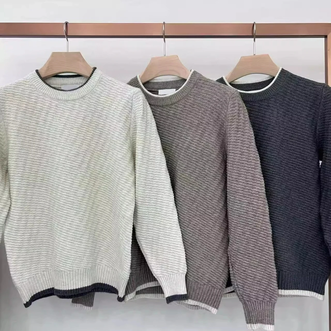 

BC осенне-зимний новый повседневный свитер с круглым вырезом в старом денежном стиле, мужской простой и универсальный вязаный свитер с длинными рукавами