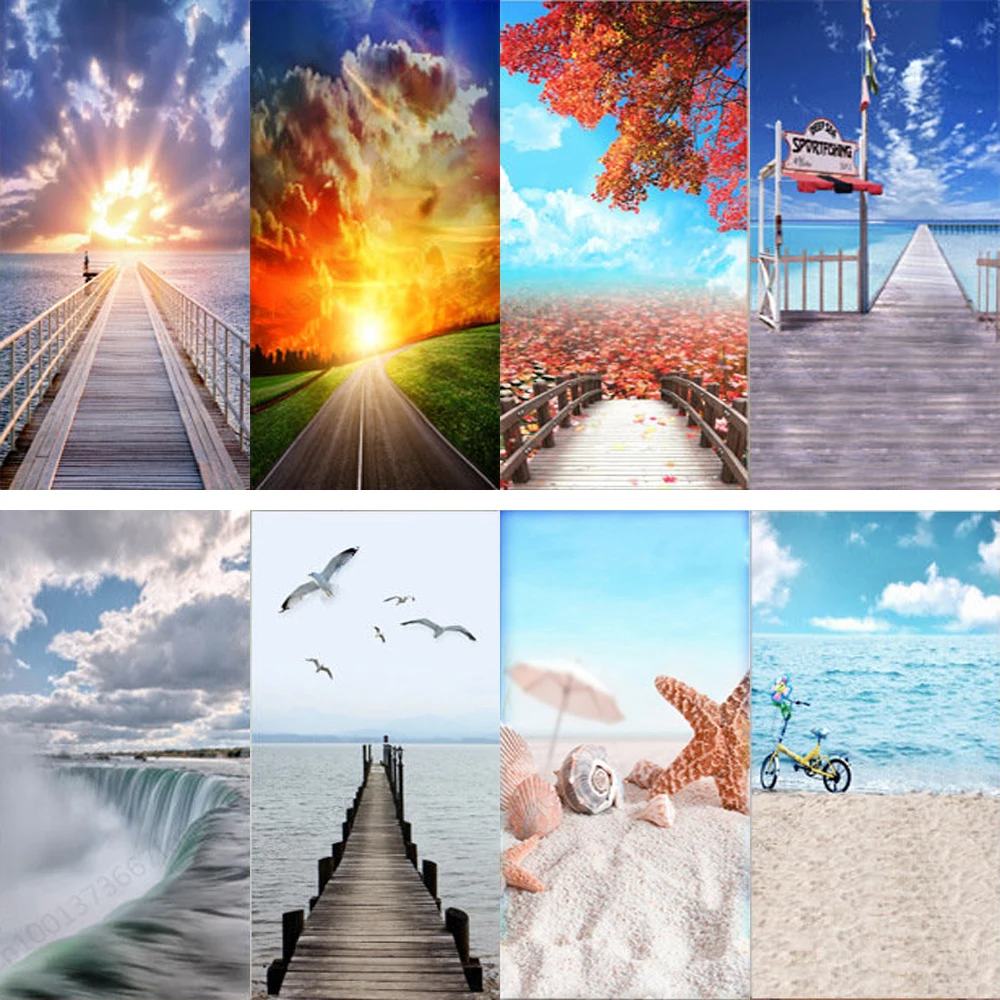 

3D Sea View Beach Door Stickers Home Decoration PVC Wallpaper Bedroom Living Room Door Renovation Waterproof Self-adhesive