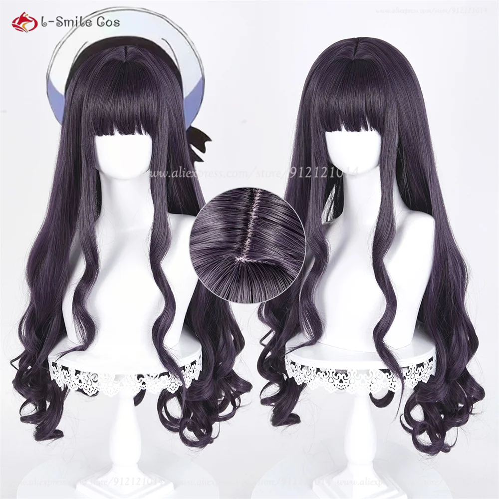 

Anime Tomoyo Daidouji Cosplay Wig 80cm Purple Grey Cruly Wig For Women Heat Resistant Synthetic Hair Halloween + Wig Cap