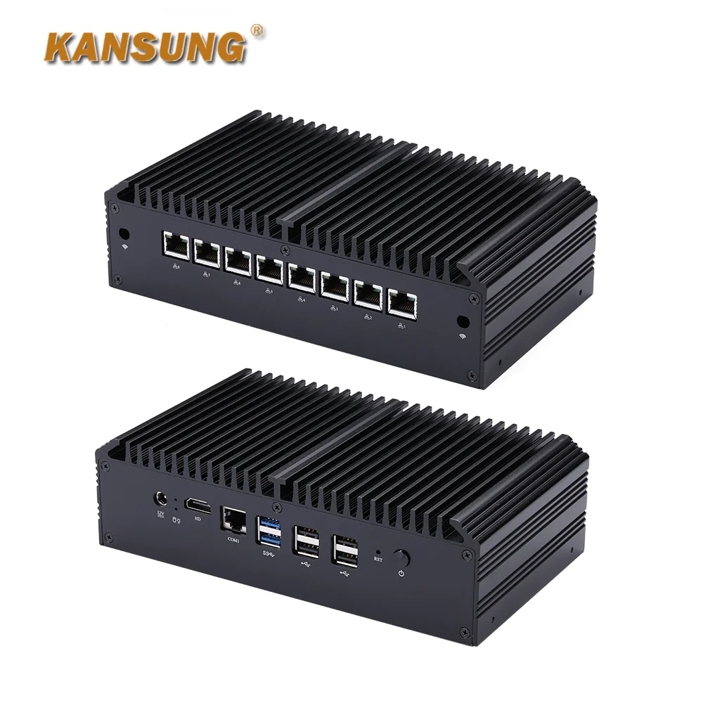 KANSUNG 8 Gigabit Intel LAN Mini Router Computer 5e generatie Celeron 3205U Core i5 5200U i7 5500U Firewall Barebone PC