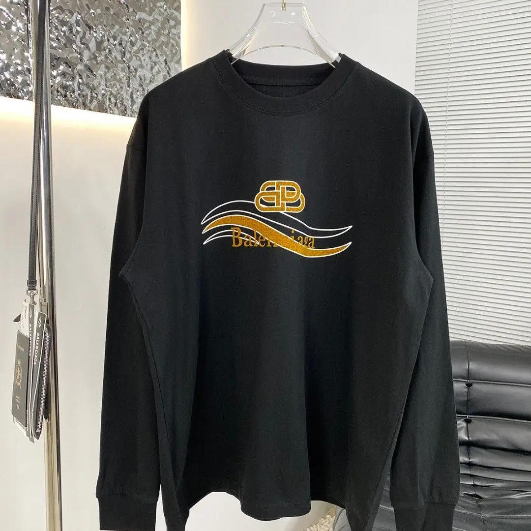 سويت شيرت أمريكي كاجوال مطبوع برقبة دائرية، طبقة أساسية فضفاضة جديدة للخريف والشتاء بأكمام طويلة #1