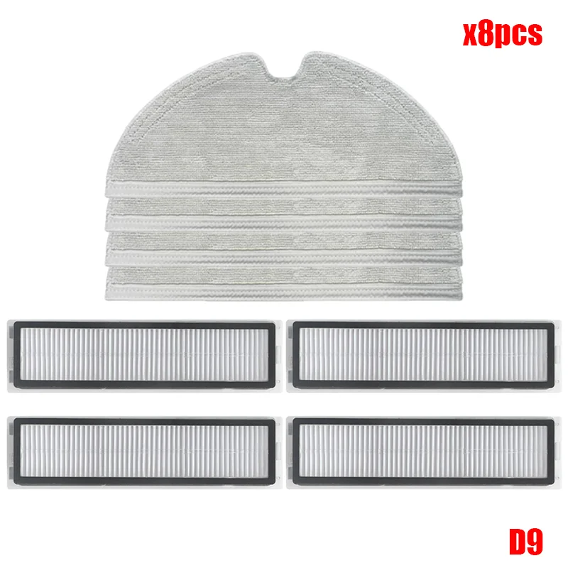 Stabiele stofzuiger Hoofdborstel Zijborstel Hepa-filter Mop Rags Vervangingsaccessoires voor Dreame D9 & Bot L10 Pro Robotic