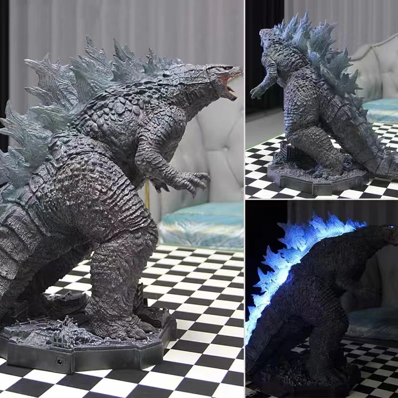 

48cm Movie Godzilla Figure King Kong Vs Godzilla Action Figures Heat Ray Light Giant Monster Gojira Statue Pvc Anime Model Toy