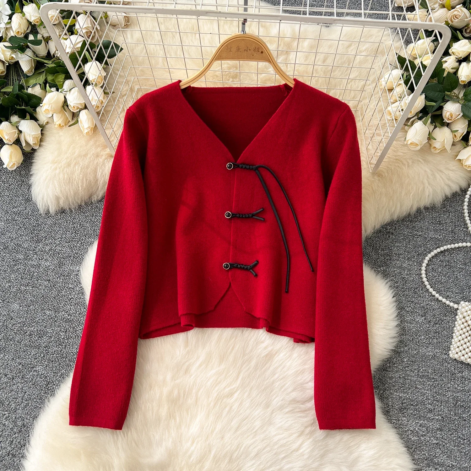 Chic Twp-piece Sets Casual Button Knit Vest Vintage Basics Sleeveless A-line Dress Sweet Evening Autumn Winter Women Clothing