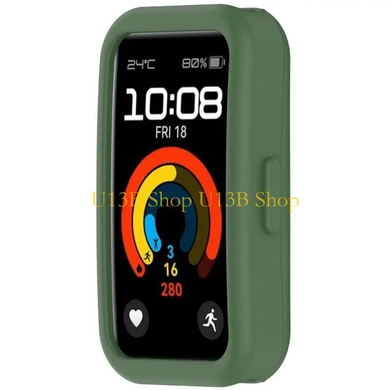 Cubierta protectora caja silicona suave U13B para banda 8/9 Smartwatch Scratch Resistente a mitad carcasa del