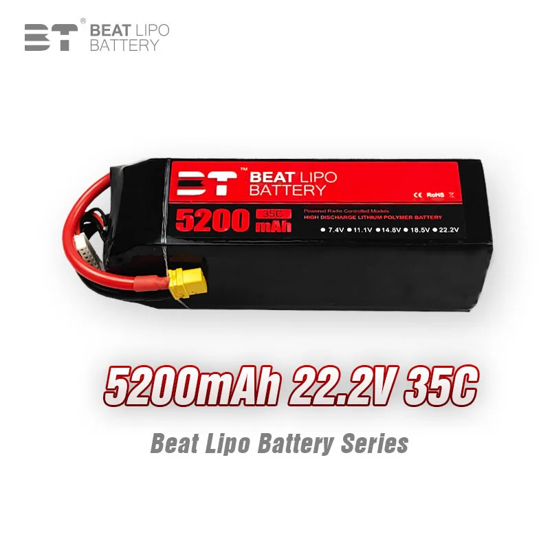 

BT LIPO Battery 5200mAh/6S/22.2V/35C/Model Aircraft Battery Full Series