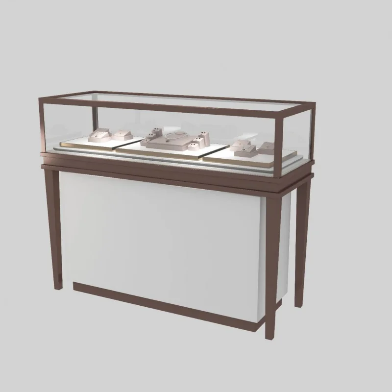 

Customized. Jewelry Showcase and Silver Jewelry Showcase Shopping Mall Jade Emerald Zhongdao Counter High-End Glass Cabinet