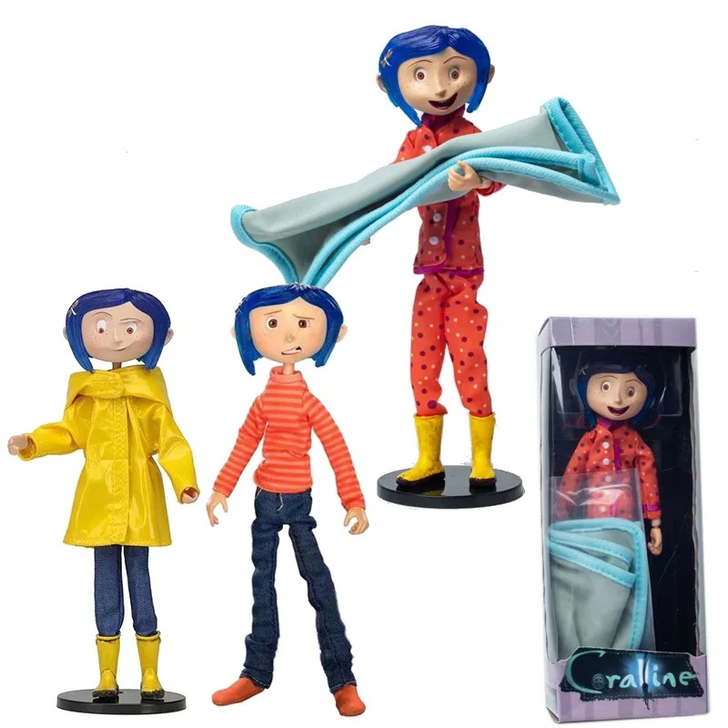 NECA Coraline Doll in Striped Shirt / Yellow Raincoat 7