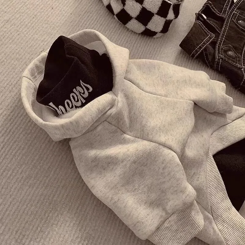 Winter Warm Pet Hoodie for Pomeranian & Teddy, Fashionable Dog Two-Legged Sweater with Letter Print Dog Stuff