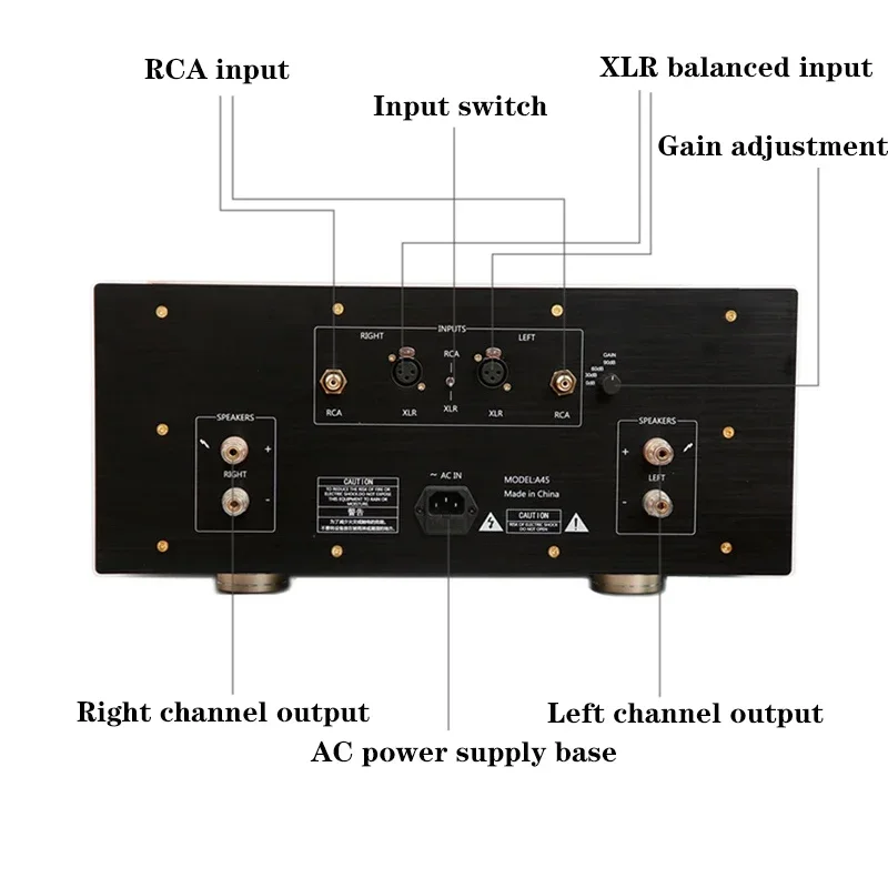 90w*2 Accuphase A45 Circuit 2-channel Class A  Amplifier High Power Balanced XLR Input Vu Meter High-end HIFI Amplifier Audio