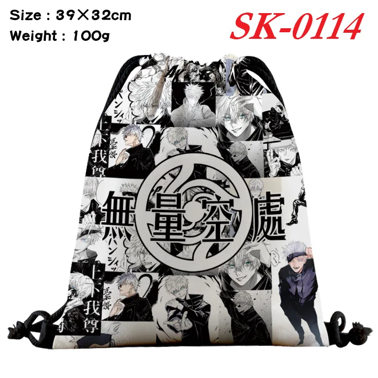 Jujutsu Kaisen  Anime Cartoon Portable Backpack School Drawstring Bag Full Color Storage Bag Student