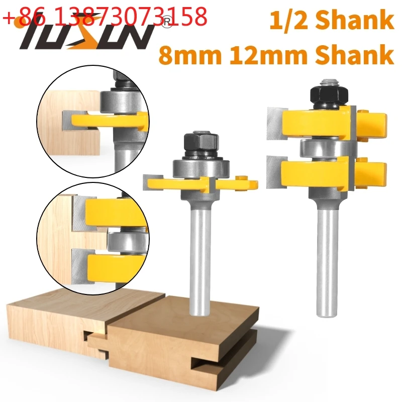 

YUSUN 2PCS Single Bearing T&G Assembly Router Bit Woodwroking Milling Cutter For Wood Tools