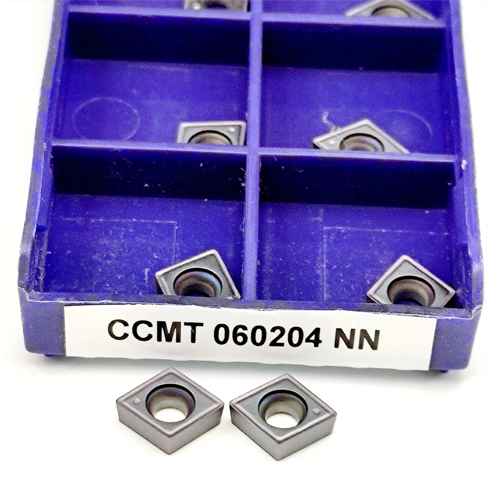 

10PCS PVD Carbide Insert CCMT060204 09T304 LT10 NN CNC External Turning Tool Coated for Alloy Steel Hard Steel CCMT 060204