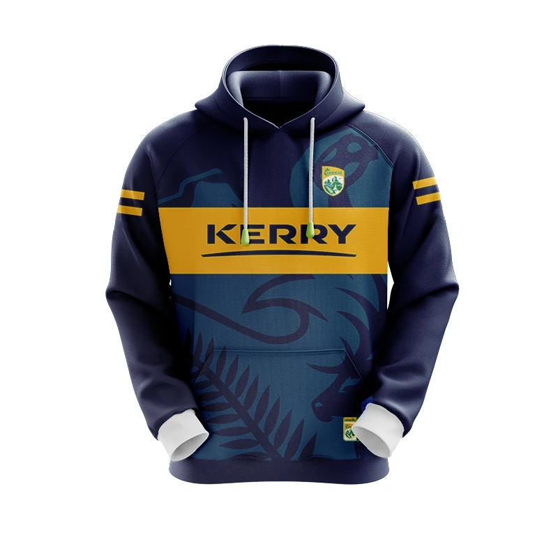 2023 Kerry Home Away Rugby Hoodie Jersey Winter Brushed Sweater Men Pullover Street Jacket