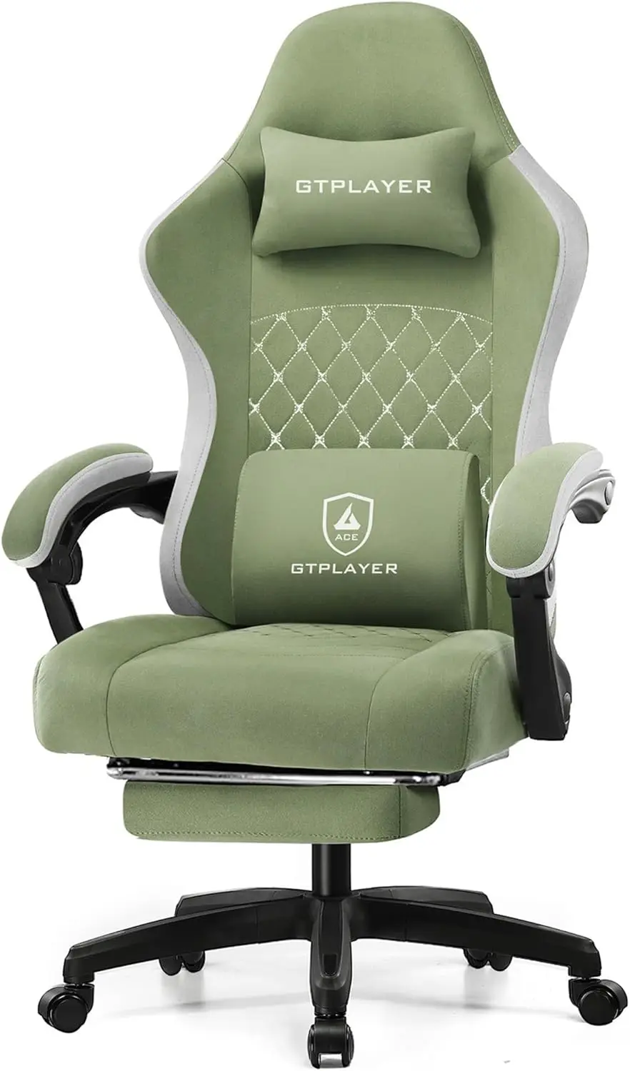 Chair, Computer Office Chair with Pocket Spring Cushion, Linkage Armrests and Footrest, High Back Ergonomic Computer Chair