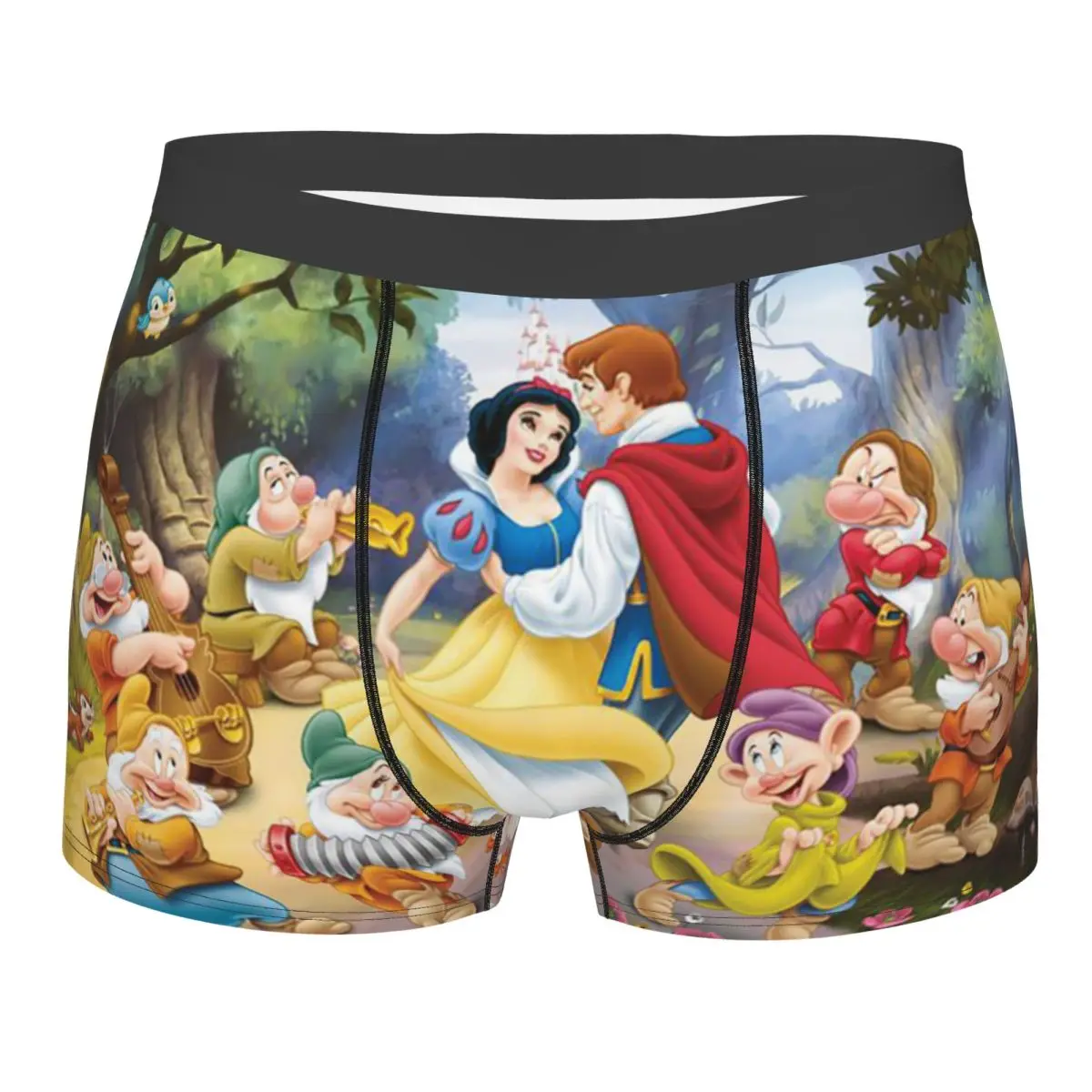 

Custom Male Novelty Snow White Seven Dwarfs Anime Underwear Funny Cartoon Boxer Briefs Stretch Shorts Panties Underpants