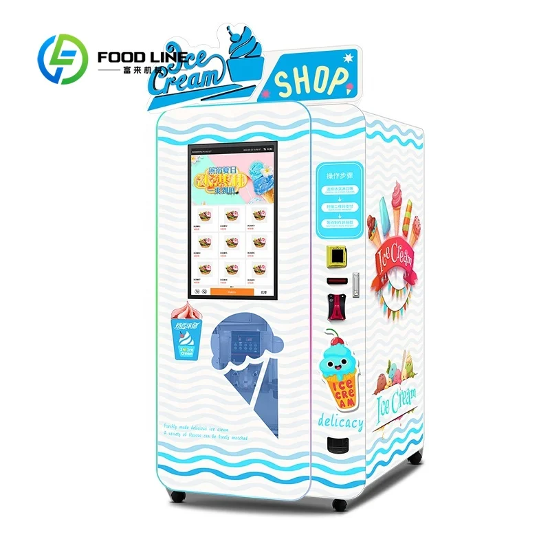 Customized size Vending Machine Frozen Food Smart Machine 50 Flavor Ice Cream Machine Automatic Cone