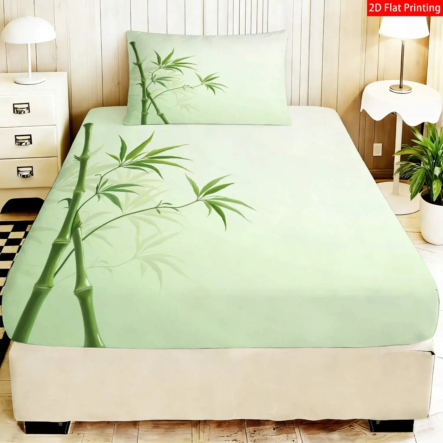 3-Piece Mattress Protector Set, 2D Flat Printed Fitted Sheet, Printed Fitted Sheet Set, Minimalist Bedding, Home Bedroom Decor, Holiday-Themed Fitted Sheet and Pillowcase, Mattress Protector, Stain-Resistant, Mattress Cover, Suitable for All Seasons, Machine Washable, Easy to Care For, Universal for Home Bedrooms, Essential for Dorms and Rentals, Master Bedroom and Guest Room Decor, Dust-Proof and Stain-Resistant, High Elasticity, Fits Various Sizes