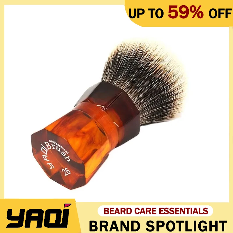 

Yaqi 26 мм Moka Express двухполосная мужская щетка для бритья бороды, высококачественная портативная дорожная повседневная мужская помазок для бритья, незаменимая