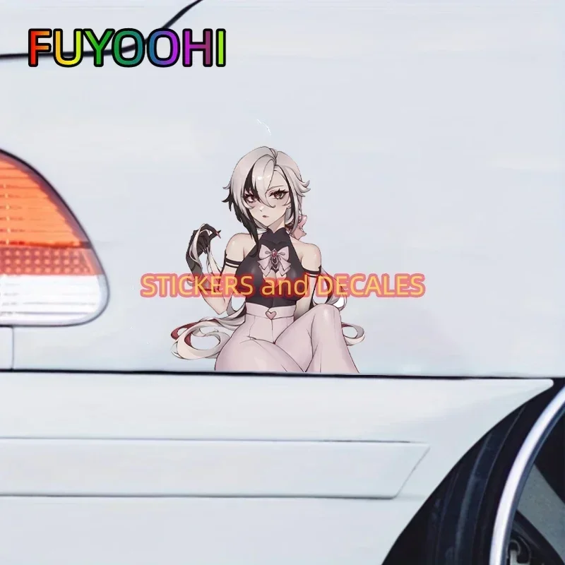 FUYOOHI Play Stickers Arlecchino Original Sexy Sticker Interesting Chest Decal Sunscreen Car Door Protector Auto Decor