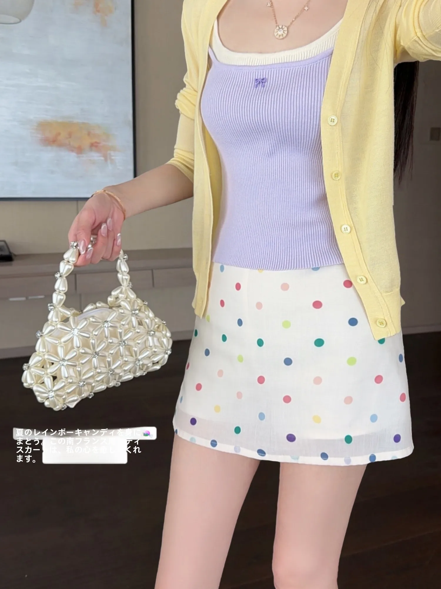 

Юбка-миди в корейском стиле Macaron Sweet Sister в горошек, укороченная, с эффектом омоложения, для похудения, женская, L3821