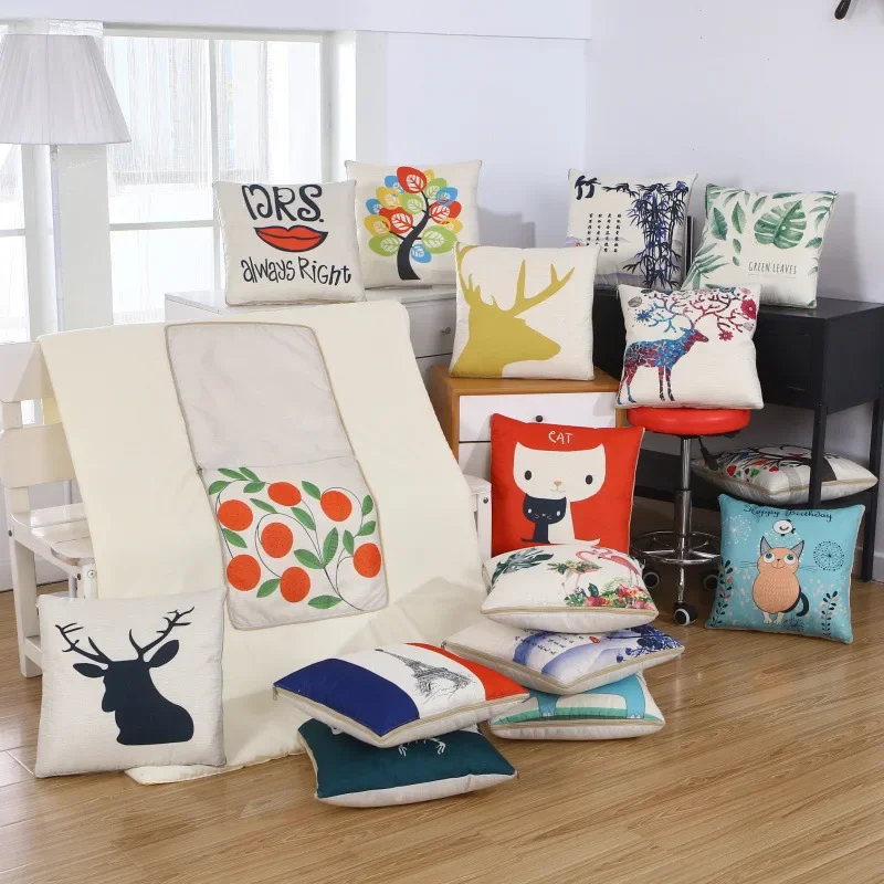 Multi Patterns Implified Quilt Pillow Cover  Double Use Cushion for Sofa Office Car Plush Pillow Small Summer Quilt Home Textile