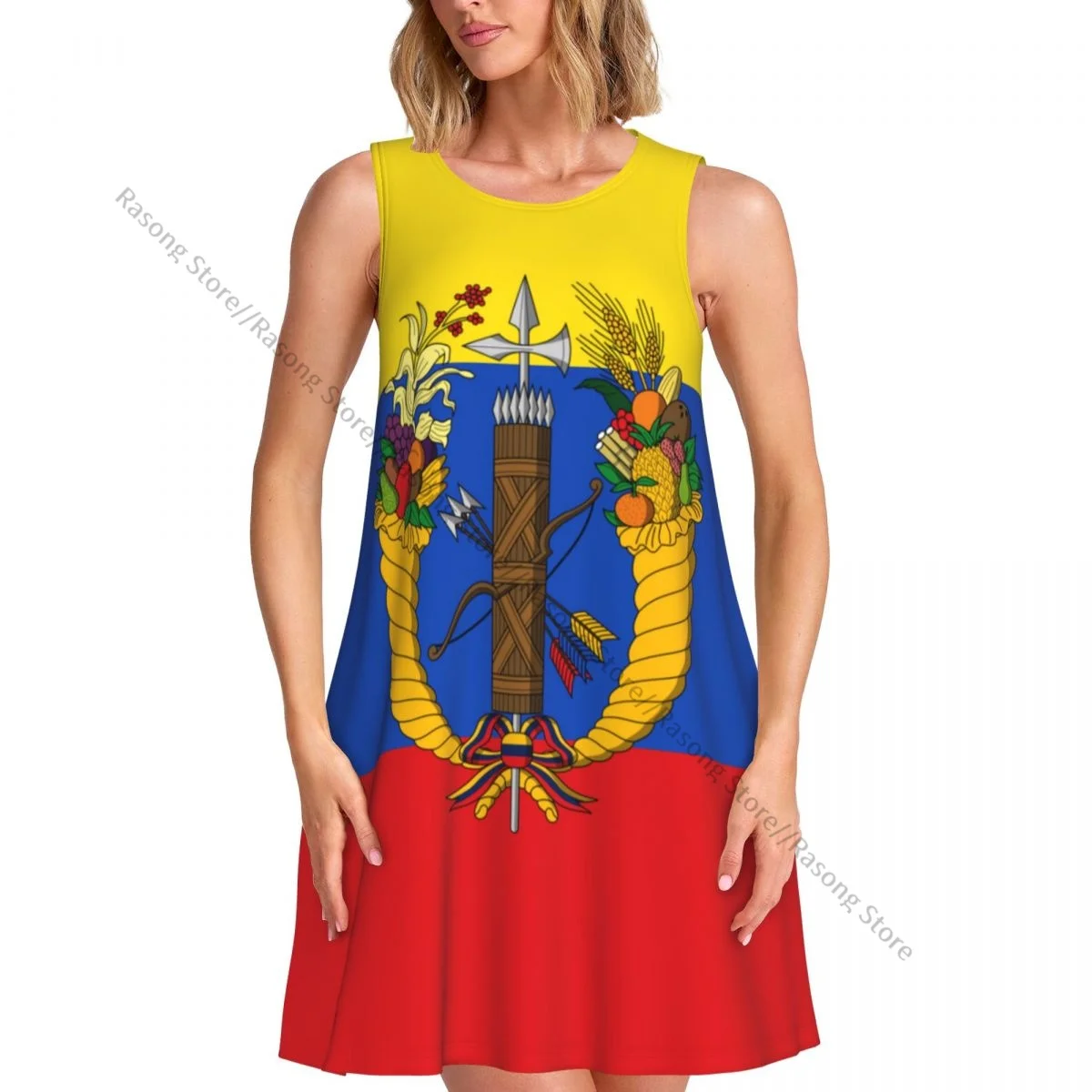 Robe d'été décontractée pour femmes, t-shirt, couverture de plage, drapeau du Gran colombie, robe débardeur