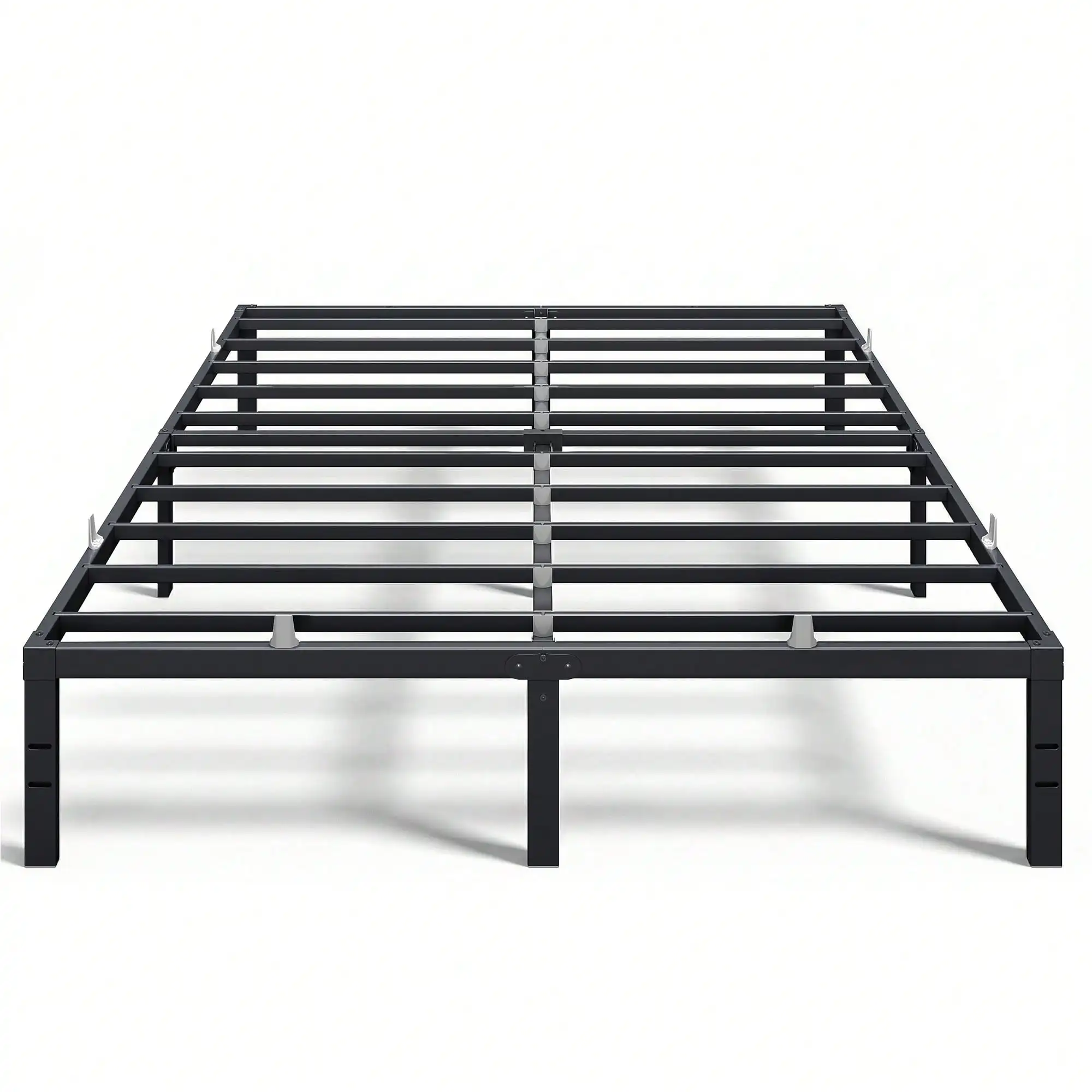 Metal Bed Frame 14 Inches Tall, King/Queen/Full/Twin Size, 550/1100 Lb Weight Capacity, No Box Spring Needed, With Under-Bed Storage, Easy Setup, Heavy-Duty Platform Bed, Mattress Retainers